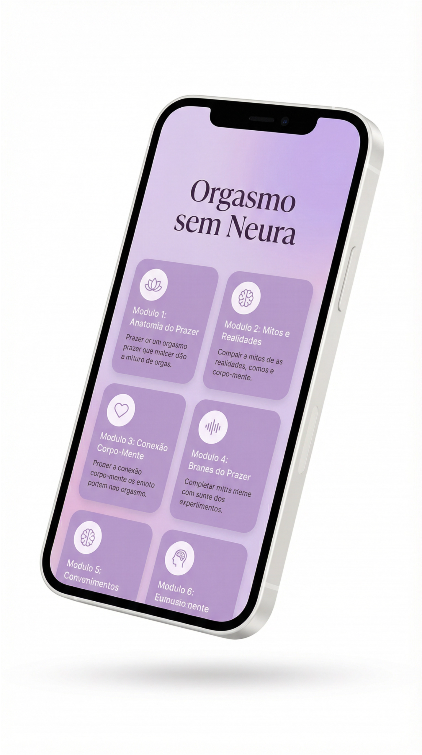 App Orgasmo sem Neura - Mockup